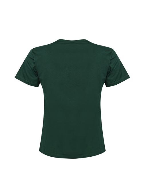 T-shirt con ricamo gioiello Nambrone in cotone Verde PINKO | 103320 A2RNX79